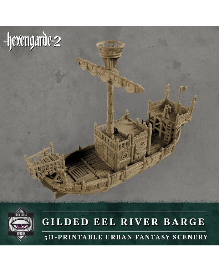 Barcaza Fluvial La Anguila Dorada|Tired World Studio|Escenografia Mordheim