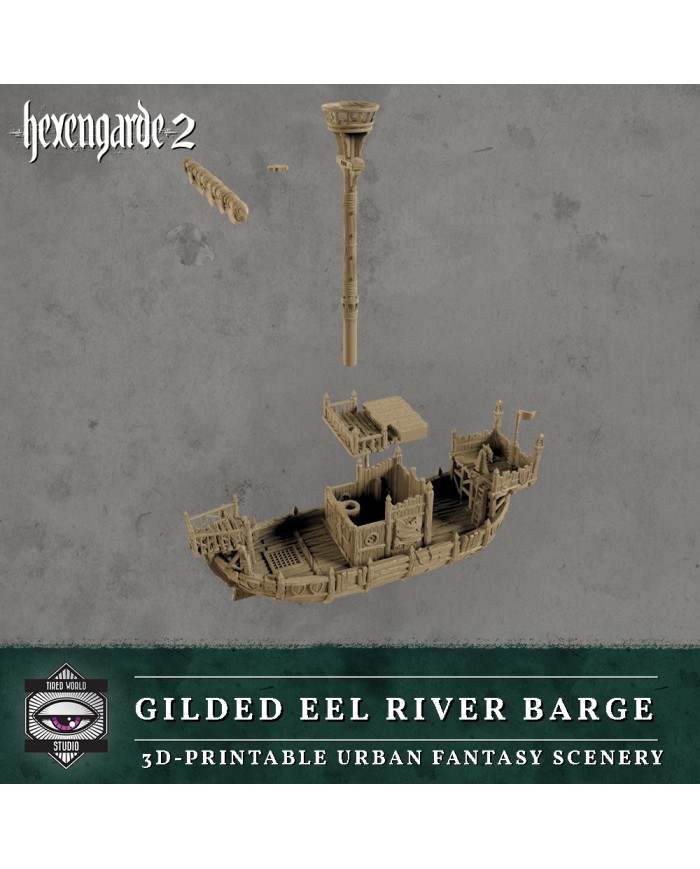 Barcaza Fluvial La Anguila Dorada|Tired World Studio|Escenografia Mordheim