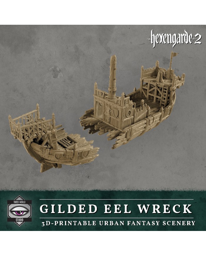 Naufragio de Barcaza Fluvial La Anguila Dorada|Tired World Studio|Escenografia Mordheim
