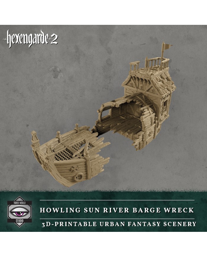 Howling Sun River Barge Wreck|Tired World Studio|Mordheim Terrain