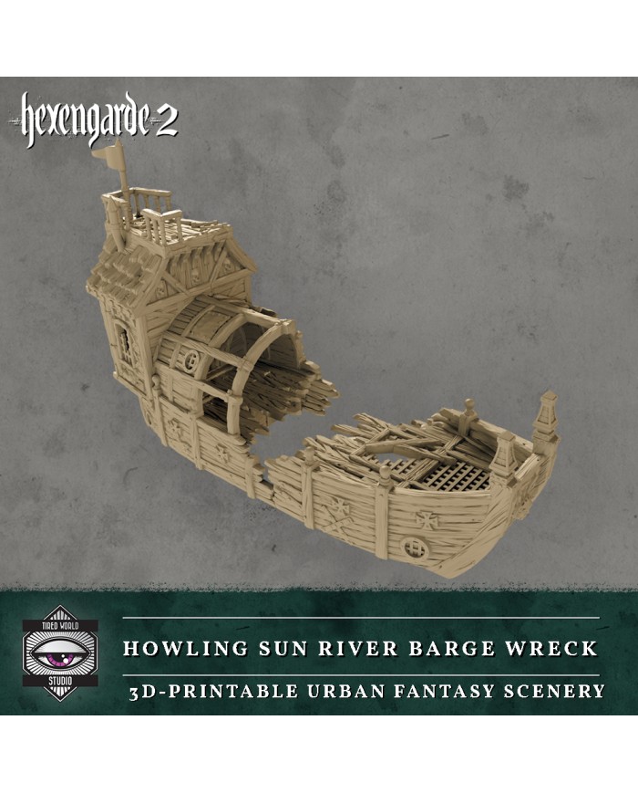 Howling Sun River Barge Wreck|Tired World Studio|Mordheim Terrain