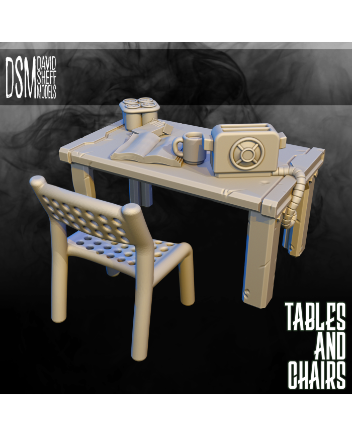 ARCS Table With Chair|David Sheff Models|Sci-Fi Props