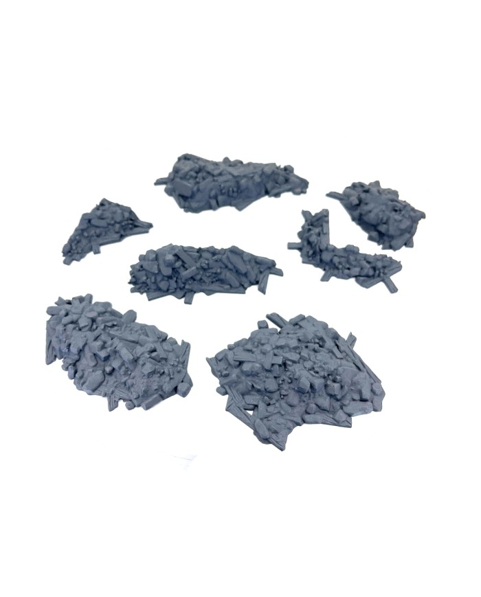 Rubble Piles of Hexengarde (x7)|Tired World Studio|Mordheim Terrain
