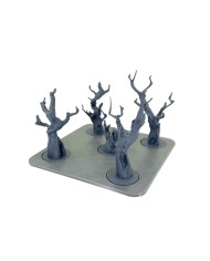 Square Tray with Five Dead Trees