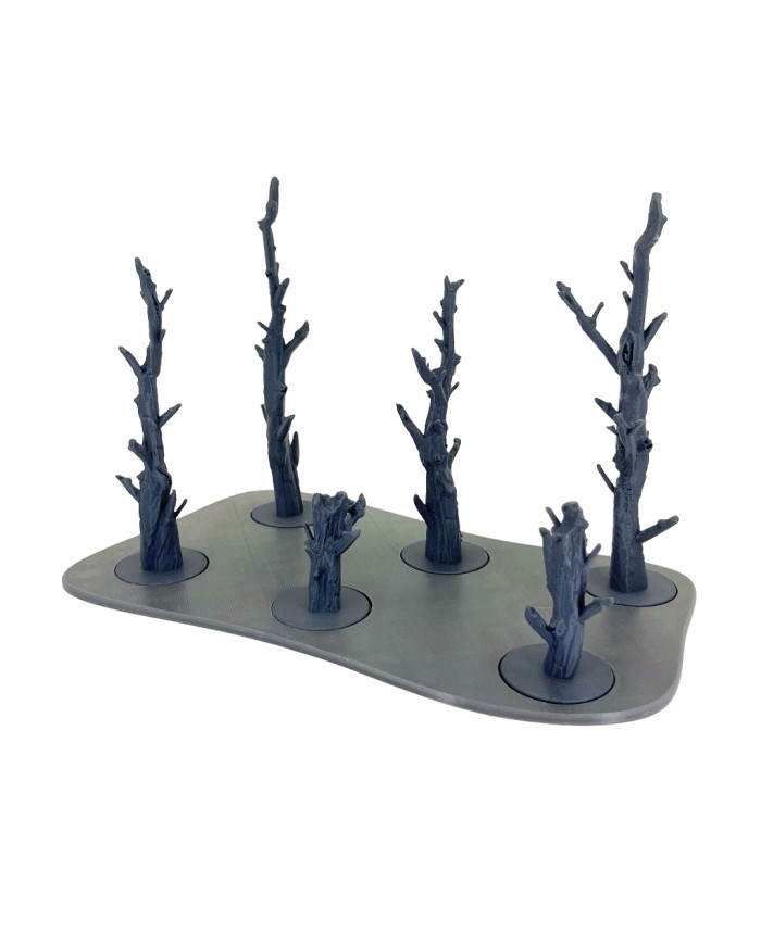 Tray with Six Dead Pine Trees - B|Txarli Factory|Tree Trays