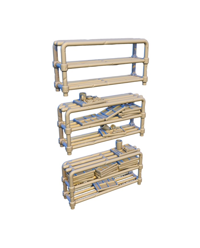 Estanterías de Bandejas del ARCS (x3)|David Sheff Models|Accesorios Sci-Fi