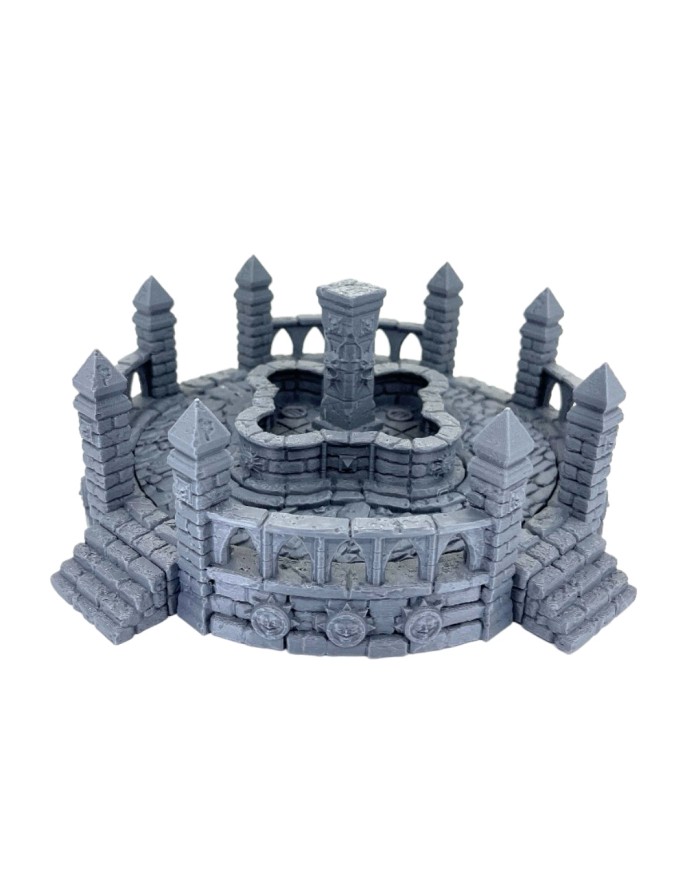 Fuente con Plataforma de Hexengarde|Tired World Studio|Escenografia Mordheim