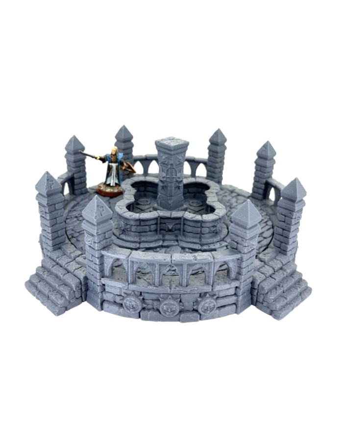 Fuente con Plataforma de Hexengarde|Tired World Studio|Escenografia Mordheim