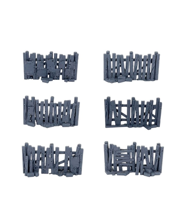Wooden Fences of Hexengarde City (x6)|Tired World Studio|Mordheim Terrain