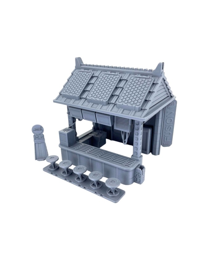 Edokanto's Fusion Ramen Food Stand|Corvus Game Terrain|Cyberpunk Buildings