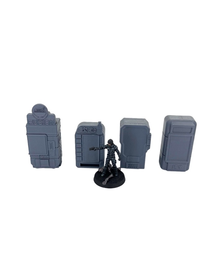 Máquinas de Vending de Edokanto (x4)|Corvus Game Terrain|Accesorios Ciberpunk