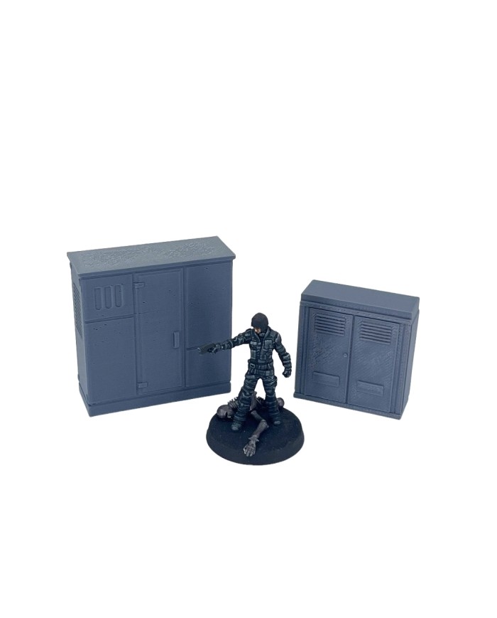 Armarios Eléctricos de Edokanto (x2)|Corvus Game Terrain|Accesorios Ciberpunk
