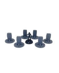 Marcadores de Objetivos Sci-Fi con Números (x6)|Corvus Game Terrain|Accesorios Sci-Fi