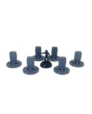 Marcadores de Objetivos Sci-Fi con Letras (x6)|Corvus Game Terrain|Accesorios Sci-Fi