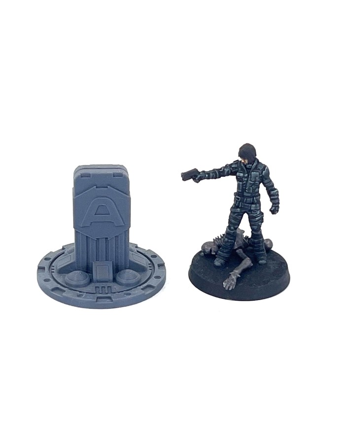 Marcadores de Objetivos Sci-Fi con Letras (x6)|Corvus Game Terrain|Accesorios Sci-Fi