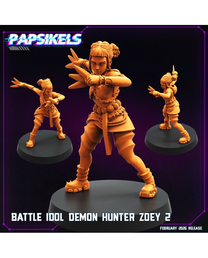 Ídolo de Batalla Cazadora de Demonios Zoey - B|Papsikels Miniatures|Miniaturas K-Pop