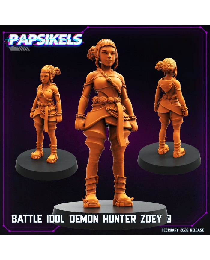 Ídolo de Batalla Cazadora de Demonios Zoey - C|Papsikels Miniatures|Miniaturas K-Pop
