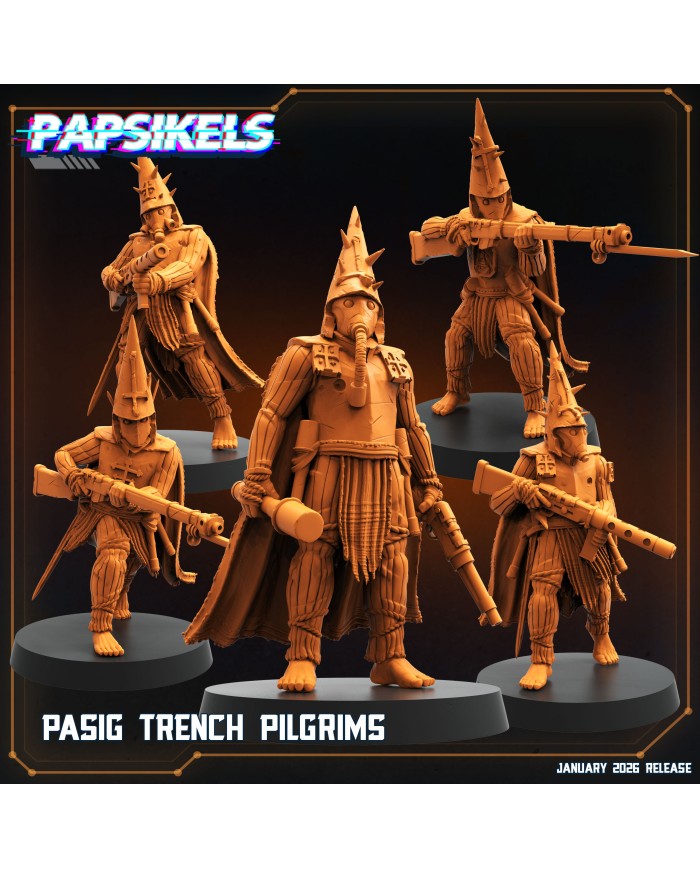 Pasig Trench Pilgrims (x5)|Papsikels Miniatures|Trench Crusade Miniatures