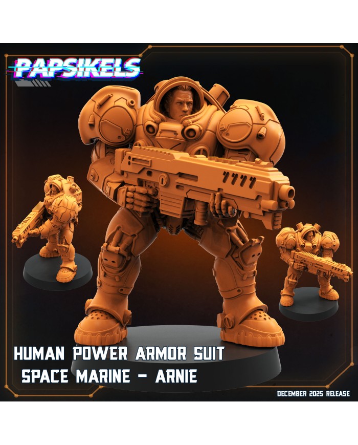 Human Power Armor Suit Space Marine - Arnie|Papsikels Miniatures|Starcraft Miniatures