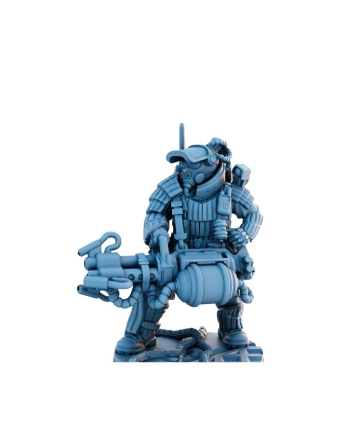 Corporation Security Unit with Heavy Weapon|David Sheff Models|Veteran Warbands