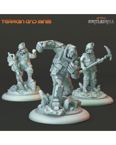 Terrons - Foreman with Angry Miners - 3 minis & PDFs