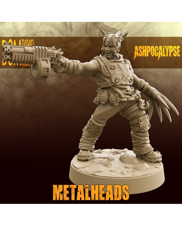 Metalhead with Rotating Shotgun and Blade Claw|David Sheff Models|Postapocalyptic Warbands