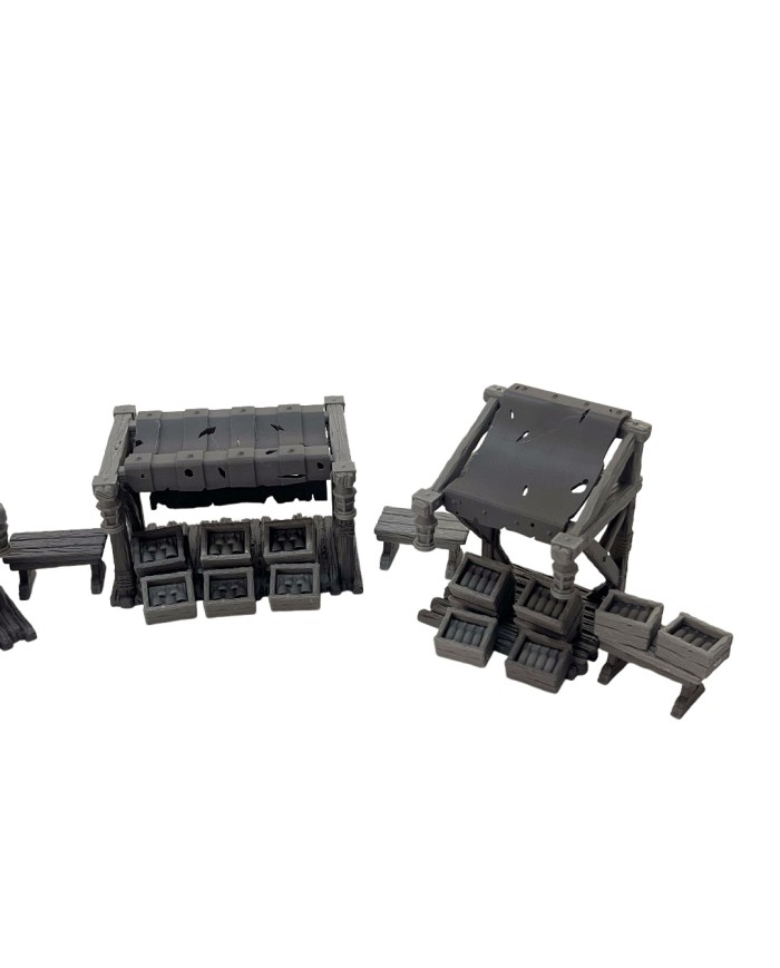 Market Stalls of Hexengarde City|Tired World Studio|Mordheim Terrain