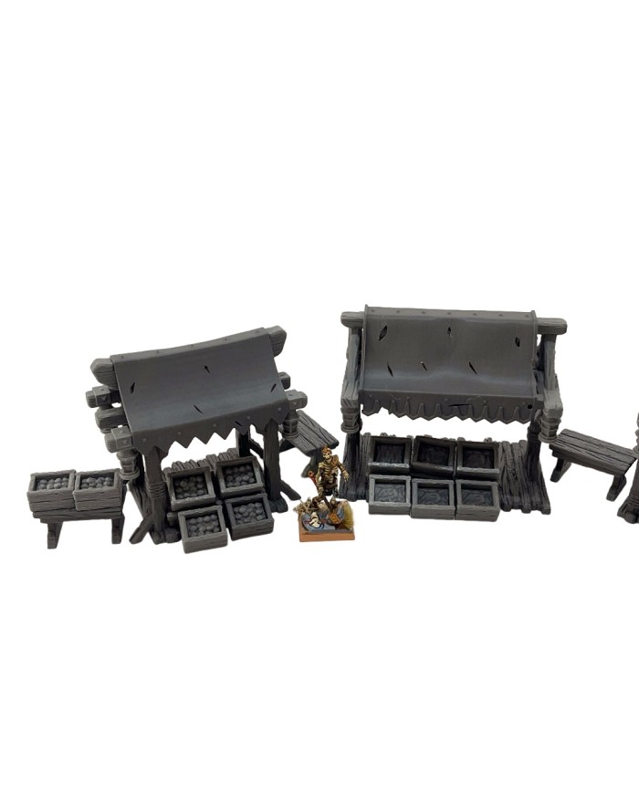 Market Stalls of Hexengarde City|Tired World Studio|Mordheim Terrain