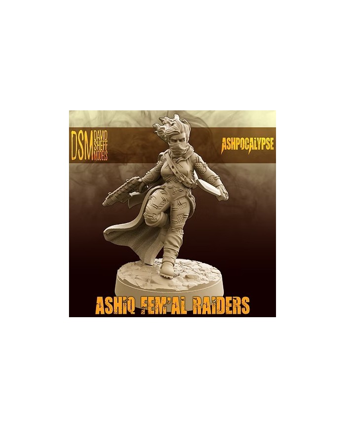 Ashiq Fem'Al Raider with Gun and Sword - 1|David Sheff Models|Postapocalyptic Warbands