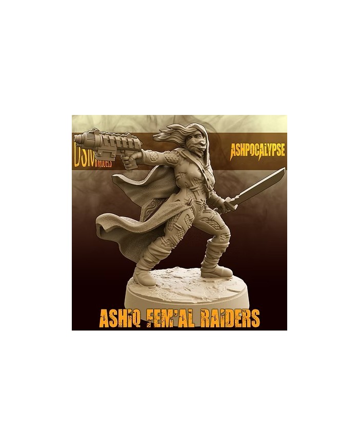 Ashiq Fem'Al Raider with Gun and Sword - 2|David Sheff Models|Postapocalyptic Warbands