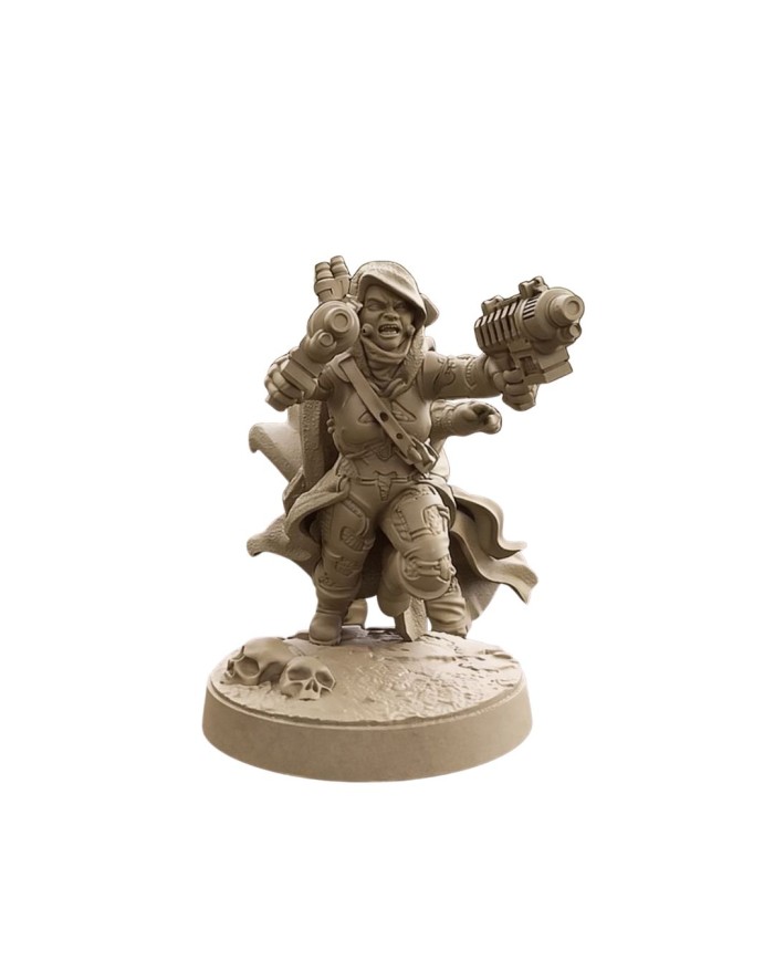 Ashiq Fem'Al Raider with Two Guns|David Sheff Models|Postapocalyptic Warbands