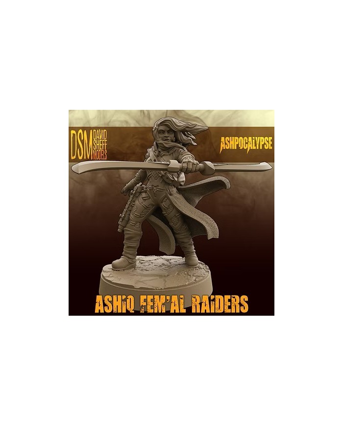 Ashiq Fem'Al Raider with Double Sword|David Sheff Models|Postapocalyptic Warbands