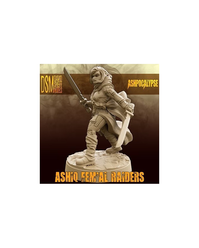 Ashiq Fem'Al Raider with Two Swords|David Sheff Models|Postapocalyptic Warbands