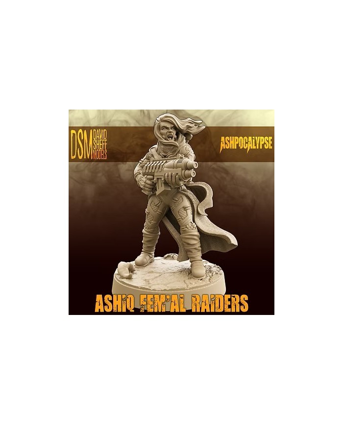 Ashiq Fem'Al Raider with Rifle - 1|David Sheff Models|Postapocalyptic Warbands