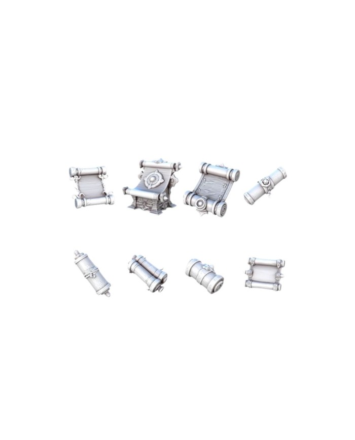 Pergaminos Mágicos - Set B (x8)|STL Mini Bits|Accesorios Fantasía