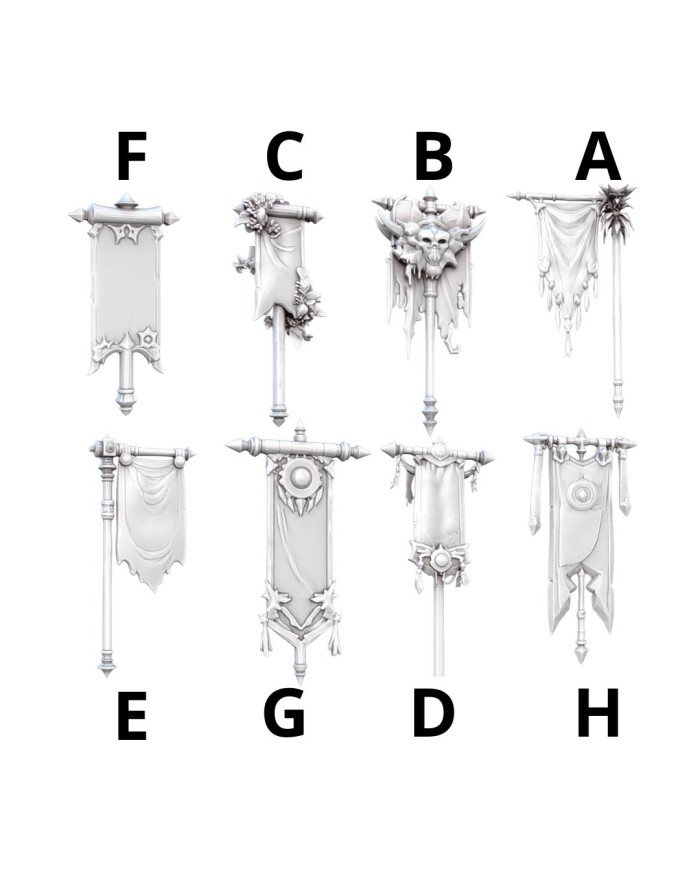 Estandarte Estilizado|STL Mini Bits|Accesorios Fantasía