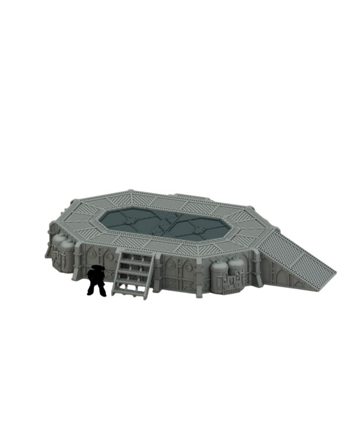 Plataforma de Aterrizaje Grande con Rampa|Fabricator's Lair|Defensas Grimdark