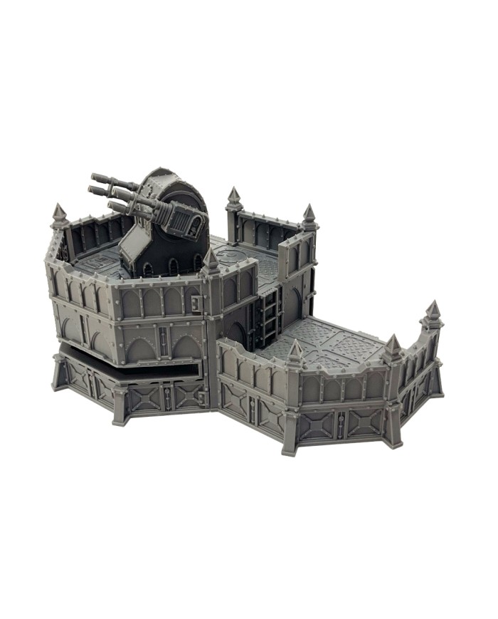 Grimdark Bunker with Right Wing and Turret|Fabricator's Lair|Grimdark Defenses
