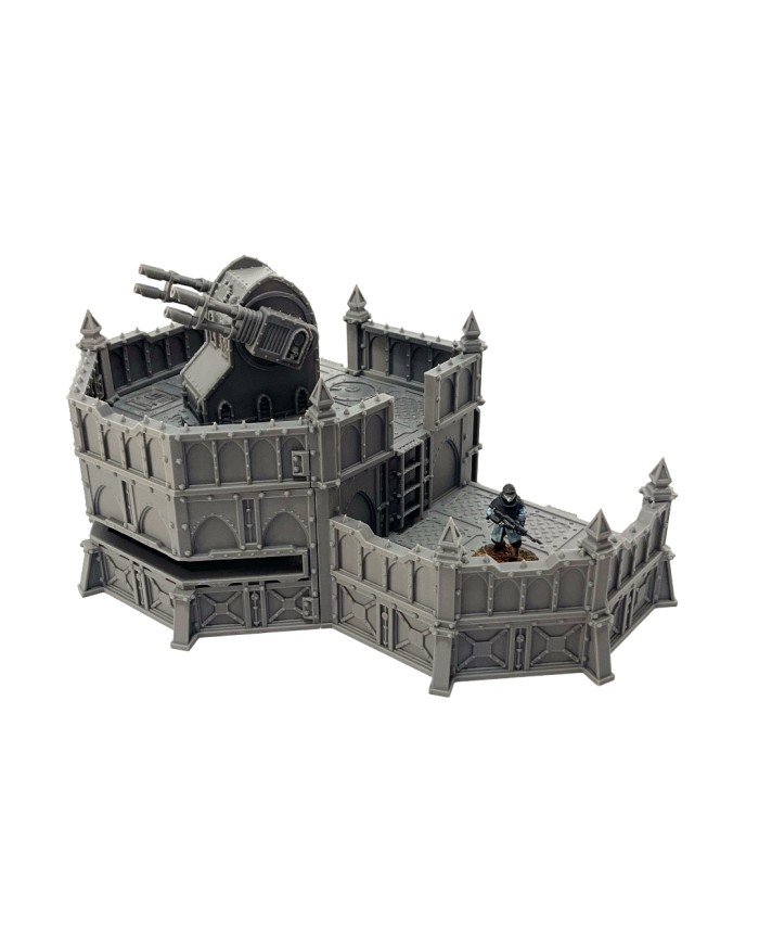 Grimdark Bunker with Right Wing and Turret|Fabricator's Lair|Grimdark Defenses