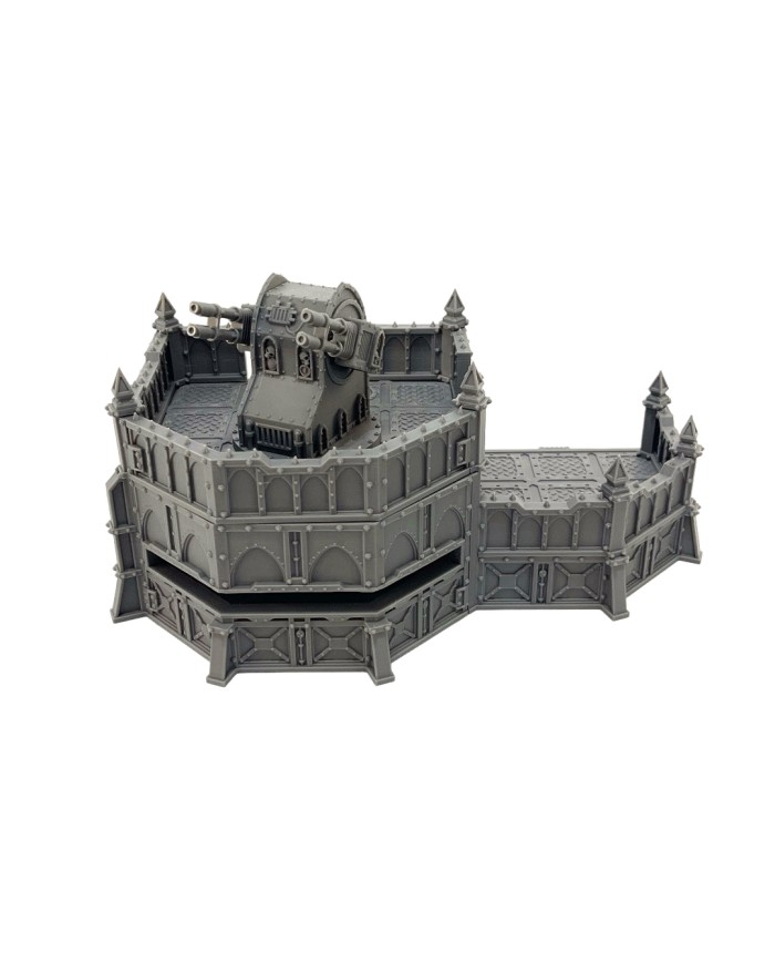Grimdark Bunker with Right Wing and Turret|Fabricator's Lair|Grimdark Defenses