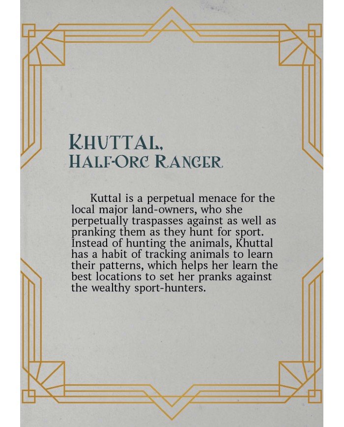 Half-Orc Ranger Female - Khuttal|The Printing Goes Ever On|Rangers