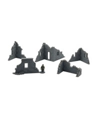 Medium Brick Ruins Set (x5)|Dani Amengual|WW2 Ruins