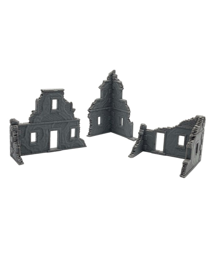 High Brick Ruins Set (x3)|Dani Amengual|WW2 Ruins