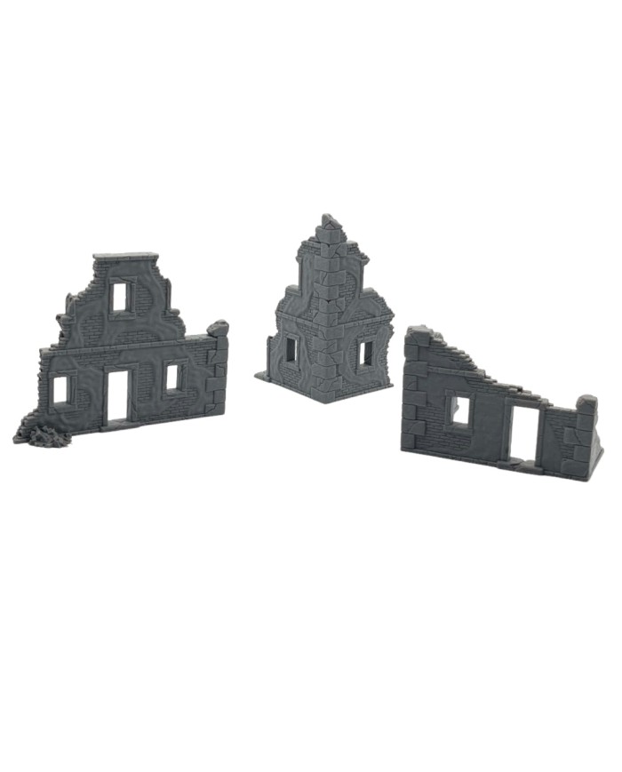 High Brick Ruins Set (x3)|Dani Amengual|WW2 Ruins