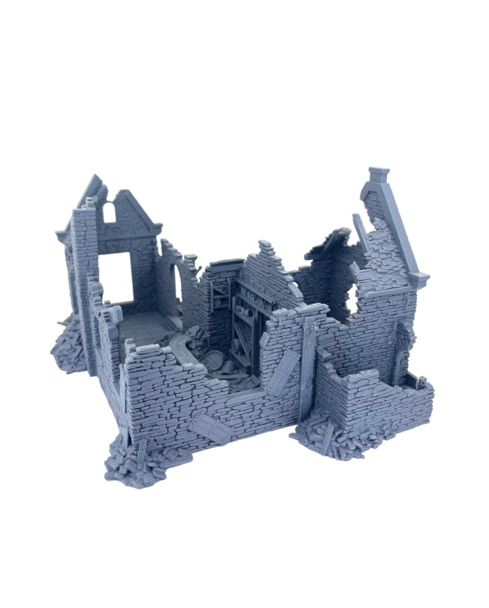 Goldcrown Tavern Ruined of Grimdale|3DLayeredscenery|Napoleonic Ruins