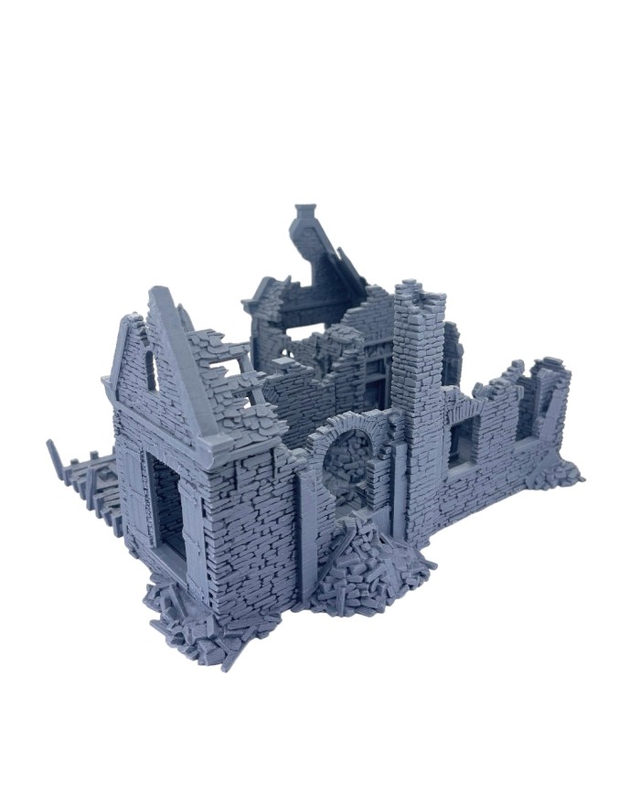 Goldcrown Tavern Ruined of Grimdale|3DLayeredscenery|Napoleonic Ruins