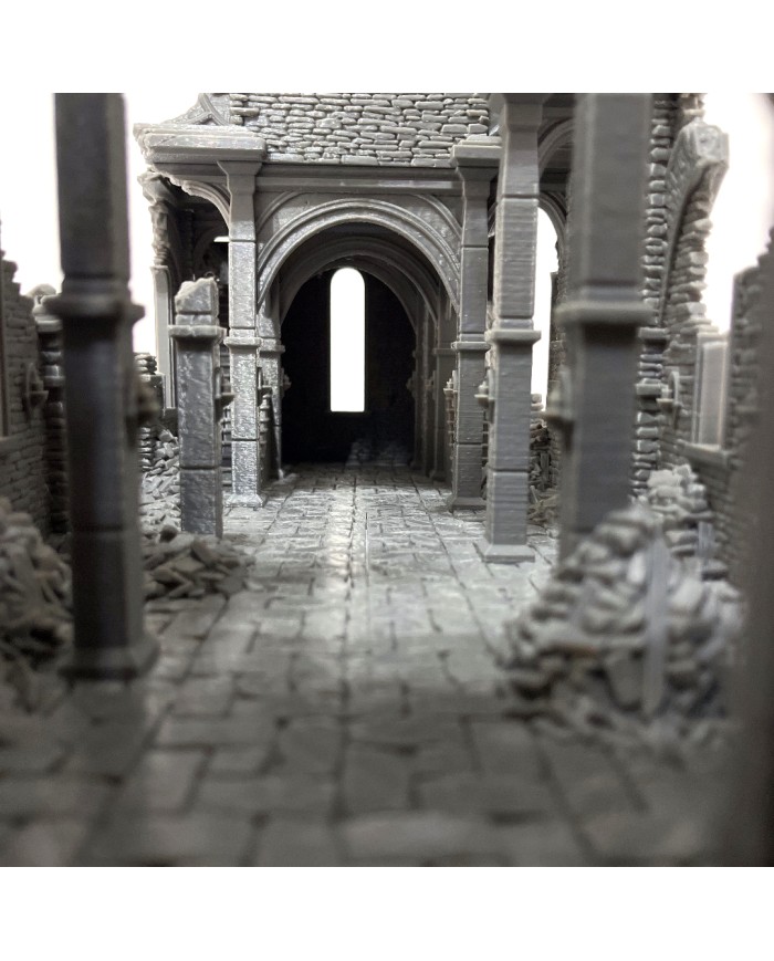 Iglesia del Valle en Ruinas de Grimdale|3DLayeredscenery|Ruinas Napoleonicas