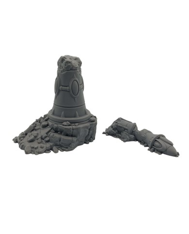Destroyed Eldar Tower in Two Parts