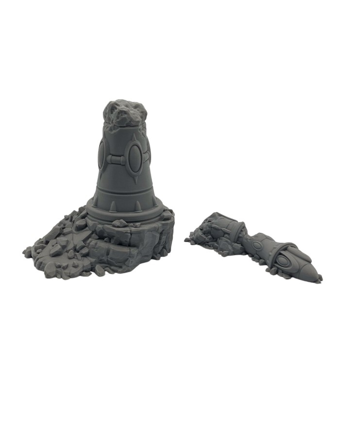 Torre Eldar Destruida en Dos Partes | Forbidden Prints | Eldar | Terrainandminis