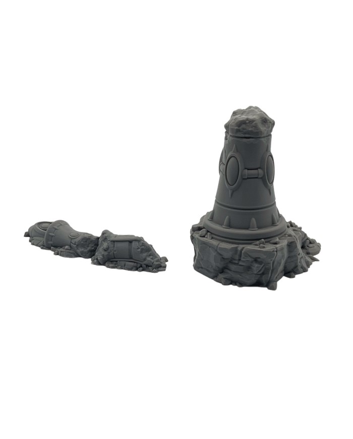 Destroyed Eldar Tower in Two Parts | Forbidden Prints | Eldar Terrain | Terrainandminis
